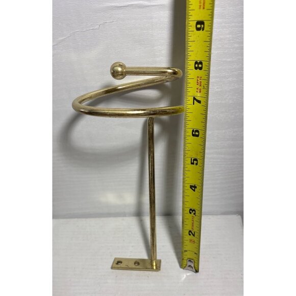 Vintage Brass Swirl Spiral Brass Wall Hook Curtain Tie Backs Large 8" - Picture 2 of 5